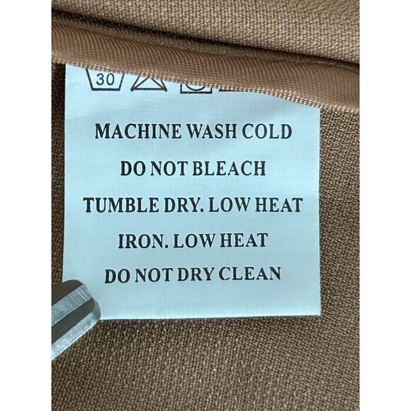 Glamorous Ladies Jacket Sm Camel Sleeveless Open Front Waterfall Draped Kimono - Picture 8 of 12